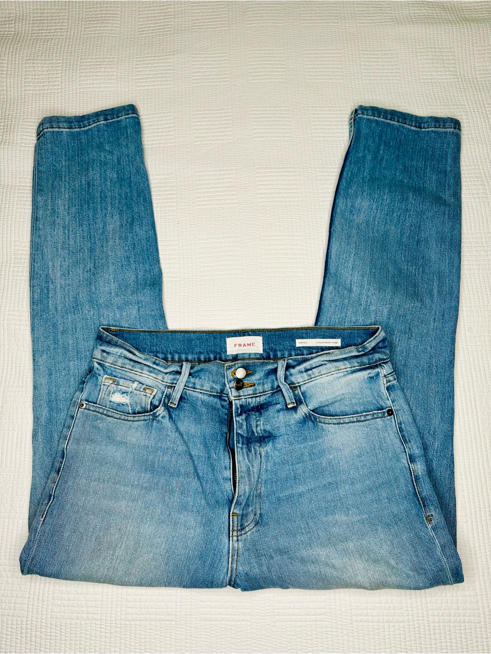Frame Heritage Denim Le Sylvie Slender Straight High-Rise Jeans - Size 30